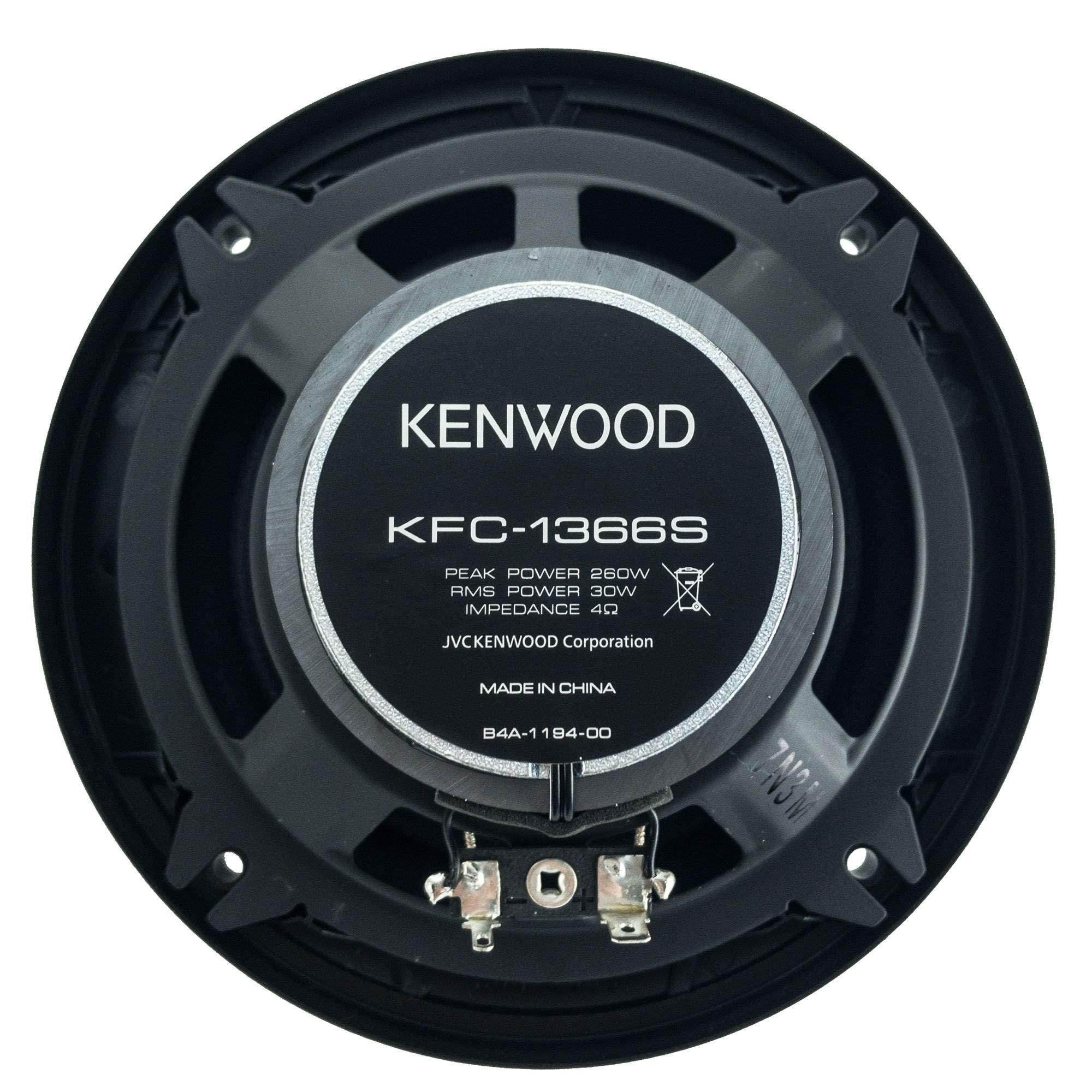 Kenwood KFC-1366S 250 Watt 5.25-Inch Coaxial 2 Way Car Audio Speaker (1 Pair)