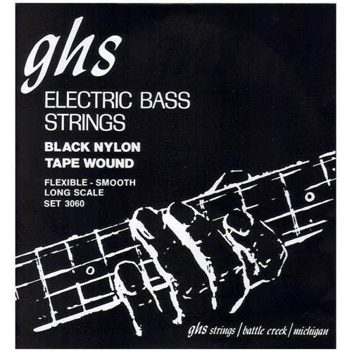 ghs 3060 medium tapewound black nylon electric bass 4 string set 50105