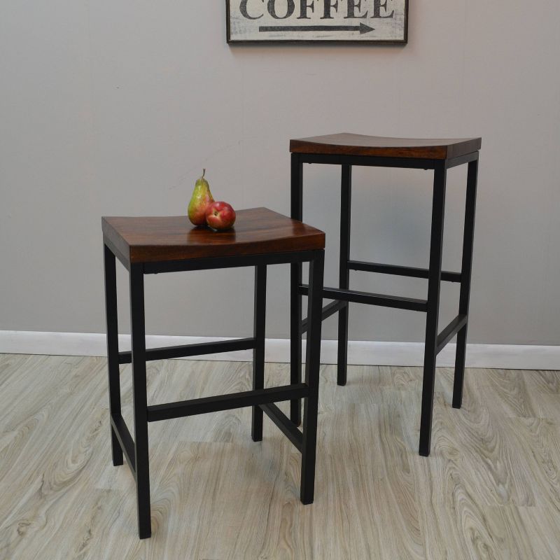 30" Ira Barstool Metal/Chestnut - Carolina Chair & Table