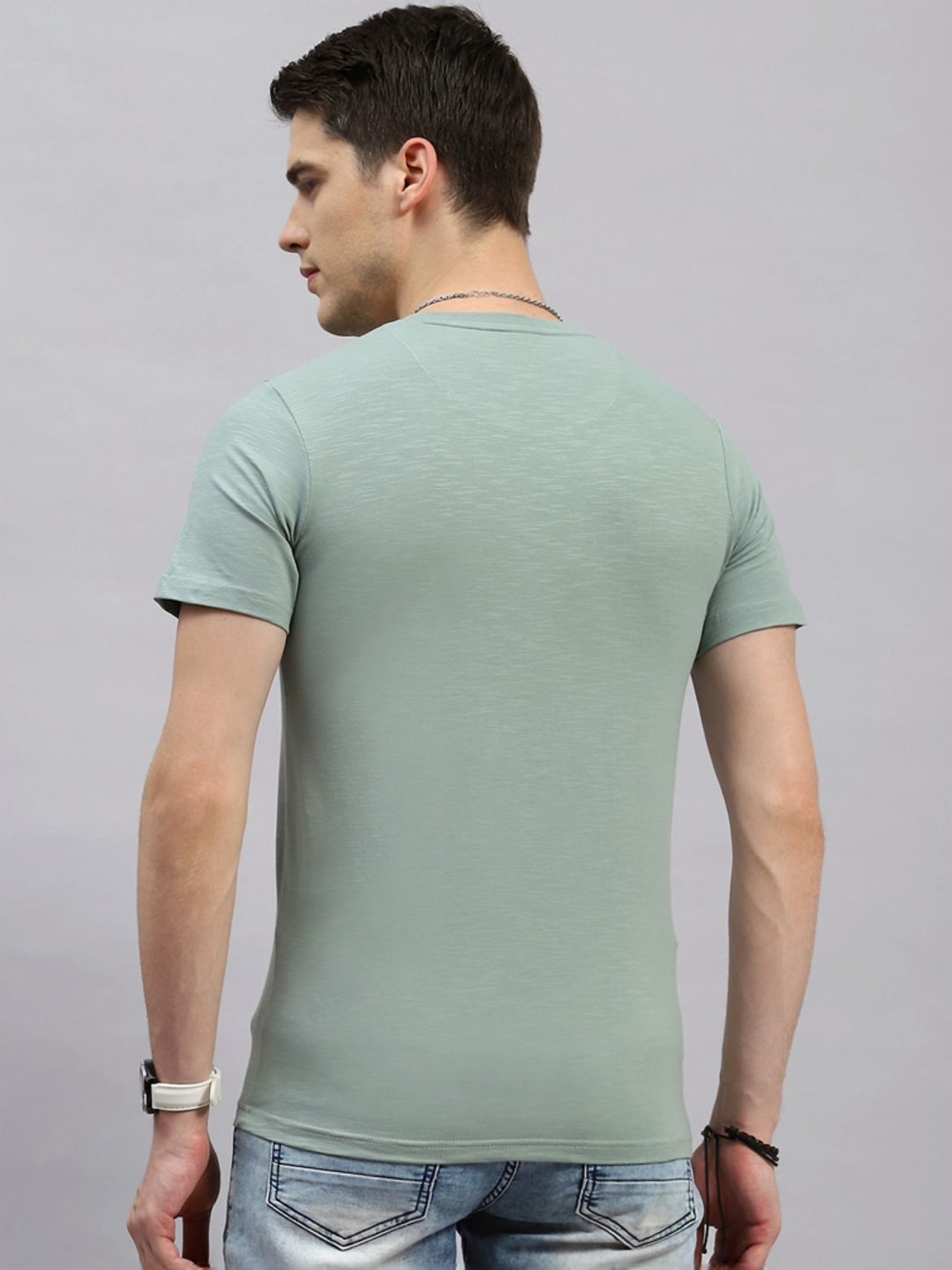 Monte Carlo Green Regular Fit Printed T-Shirt