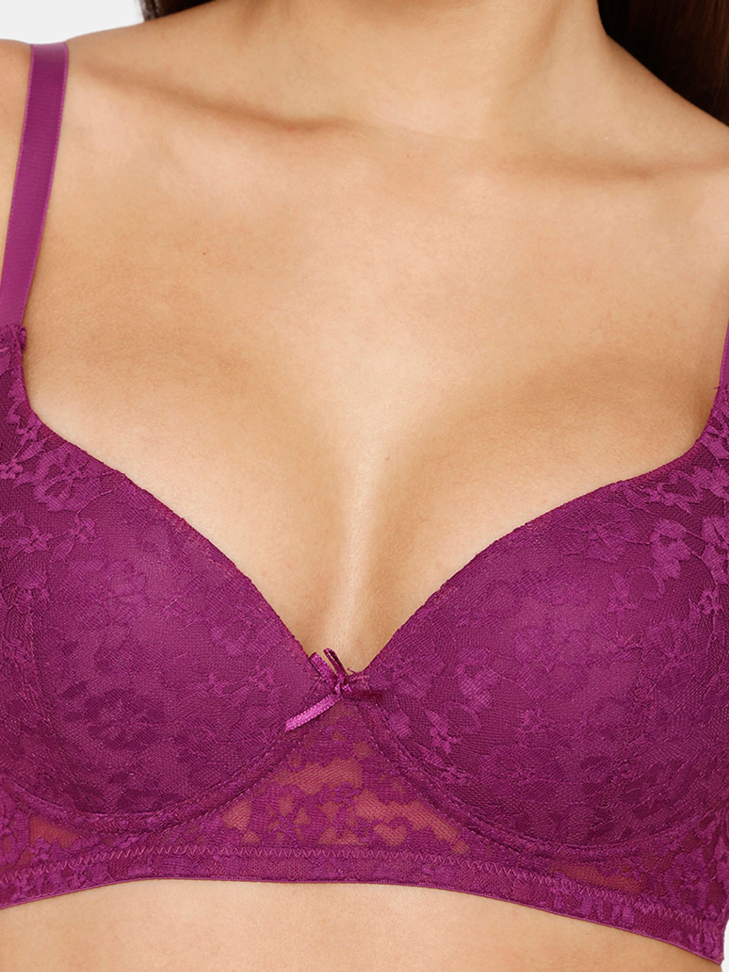 Rosaline by Zivame Dark Violet Non Wired Padded T-Shirt Bra
