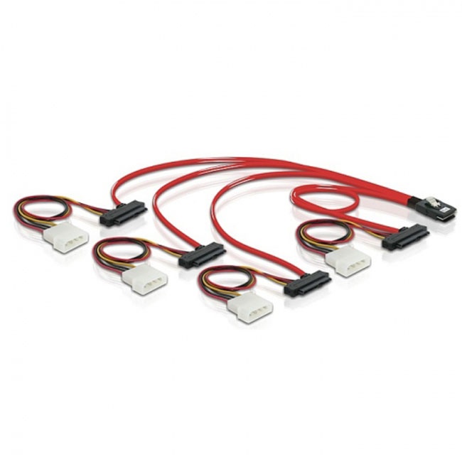 Jimier LSI / 3Ware Molex mini SAS SFF-8087 to SFF-8482 and power x4 SAS cable SF-002-1.0M