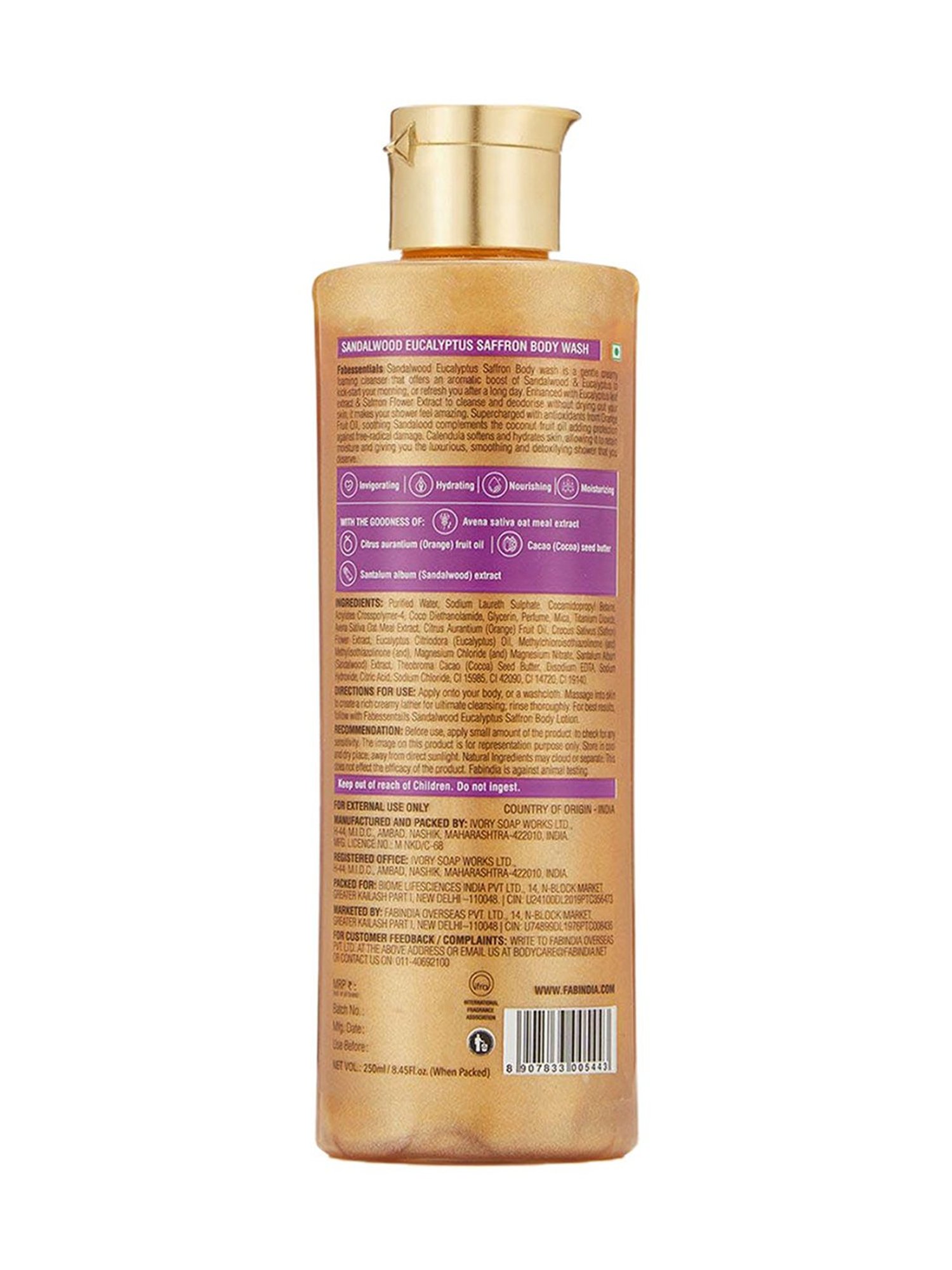 Fabessentials Sandalwood, Eucalyptus & Saffron Body Wash - 250 ml