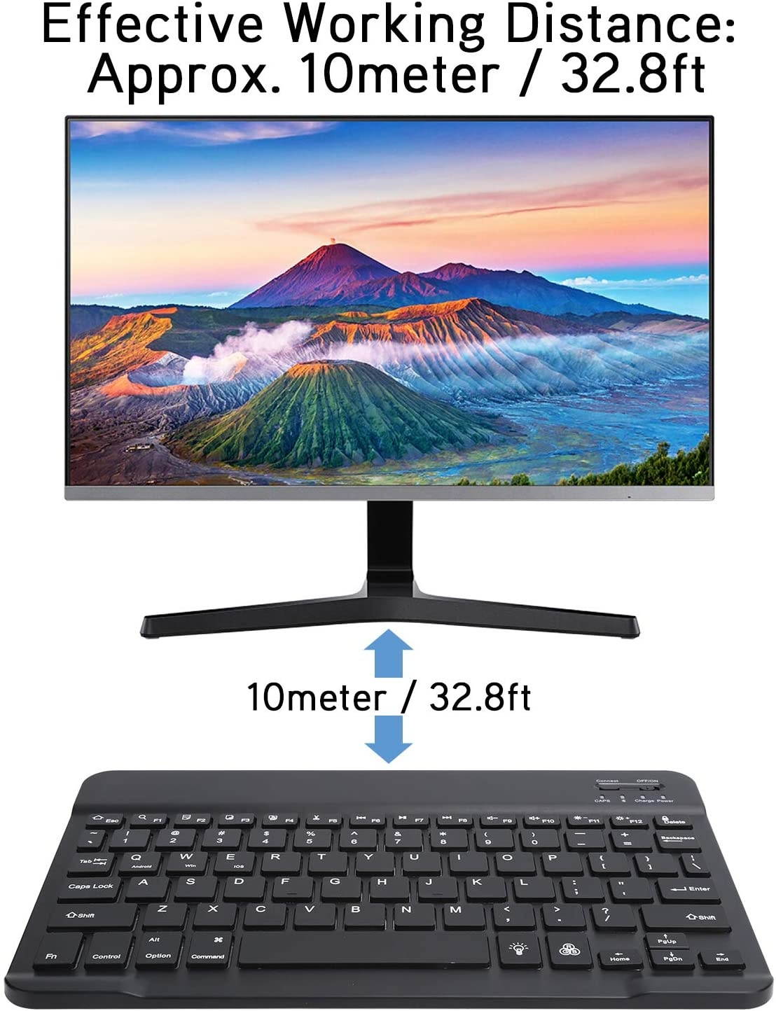 Bluetooth Keyboard, Ultra?Thin Keyboard ABS with Colorful Backlight for Android for Windows for iOS