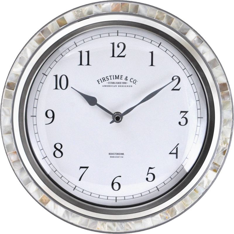 11.5" Sophia Mosaic Wall Clock Sandstone - FirsTime