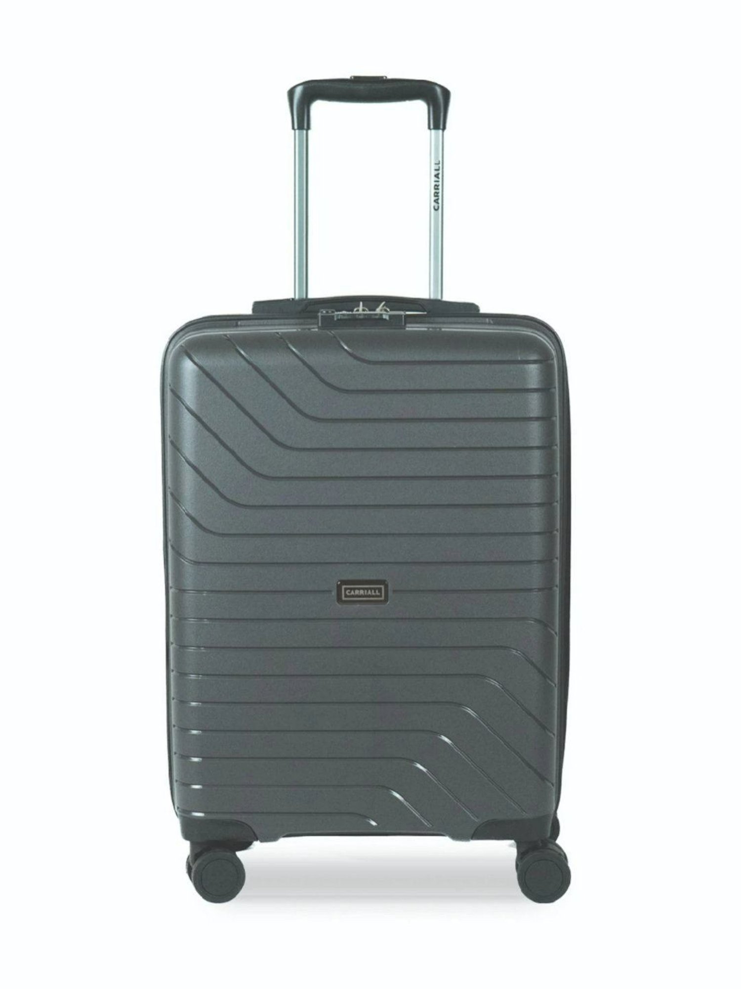 Carriall Grey 8 Wheel Small Hard Cabin Trolley - 36.5 cm
