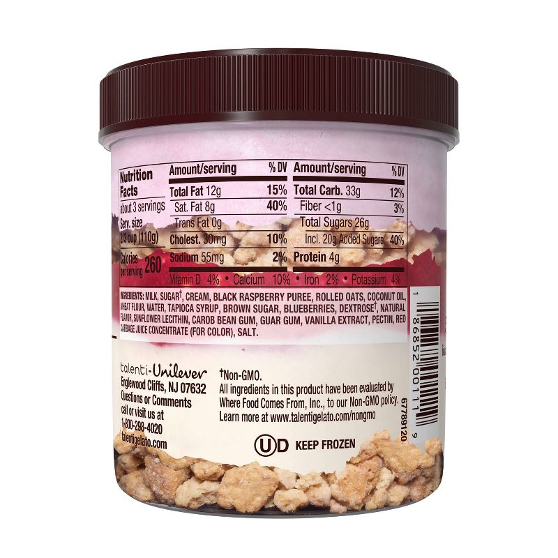 Talenti Gelato Layers Black Raspberry Vanilla - 10.7oz