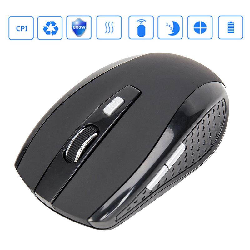2.4GHZ Portable Wireless Mouse Cordless Optical Scroll Mouse for PC Laptop  black