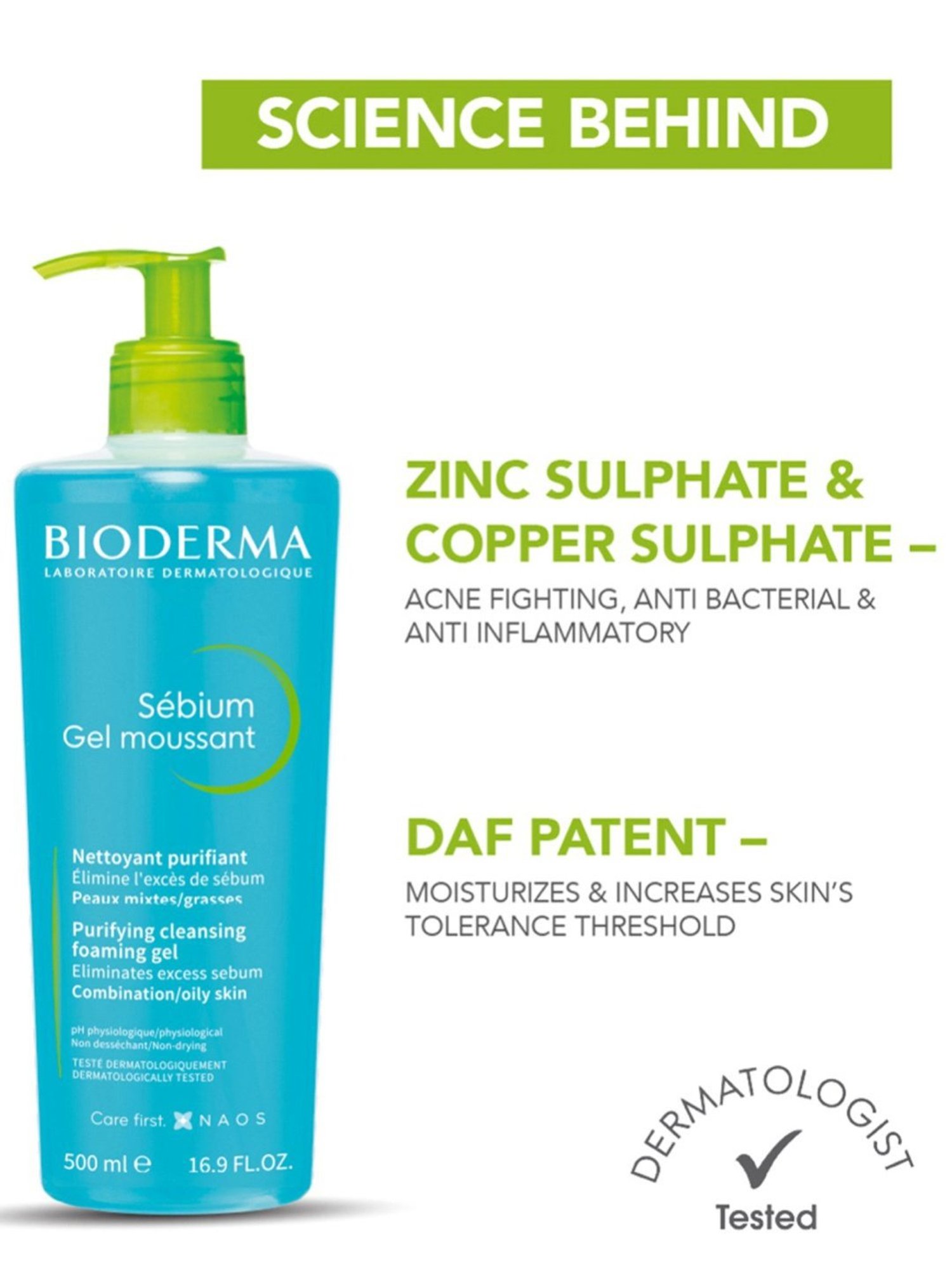 Bioderma Sebium Gel Moussant Purifying Cleansing Foaming Gel - 500 ml