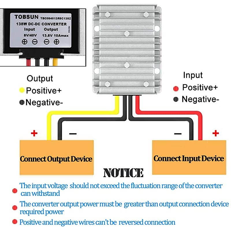 Automatic Buck Boost Converter 8V40V to 138V 10A Step Down Up Voltage Regulator Waterproof Voltage Reducer for Golf Cart Club Car LED Strip Light