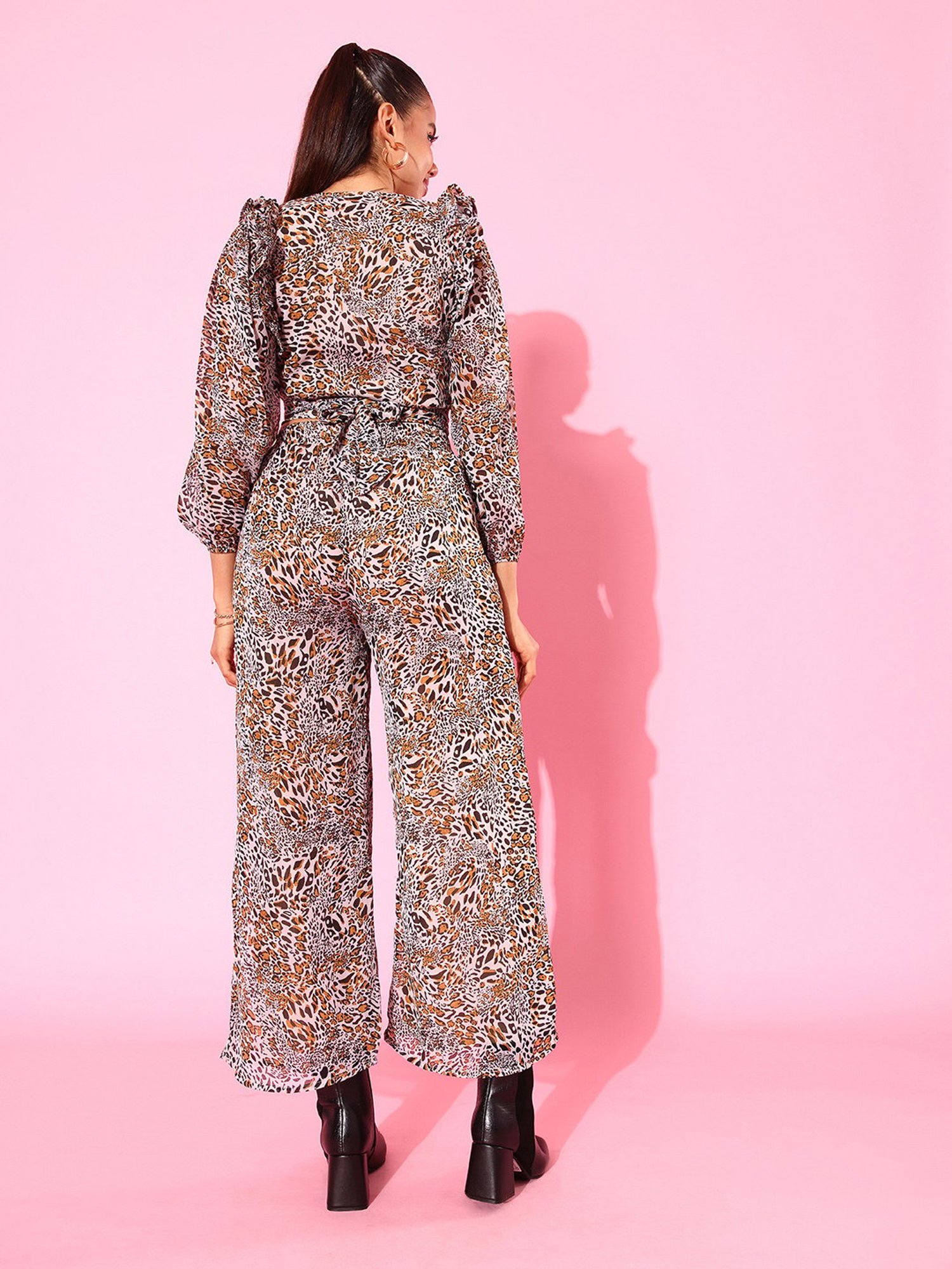 Anvi Be Yourself Brown Animal Print Co-Ord Set