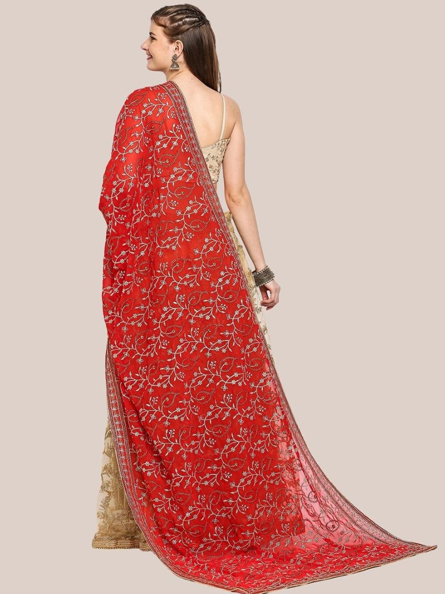 Stylum Red Plain Dupatta