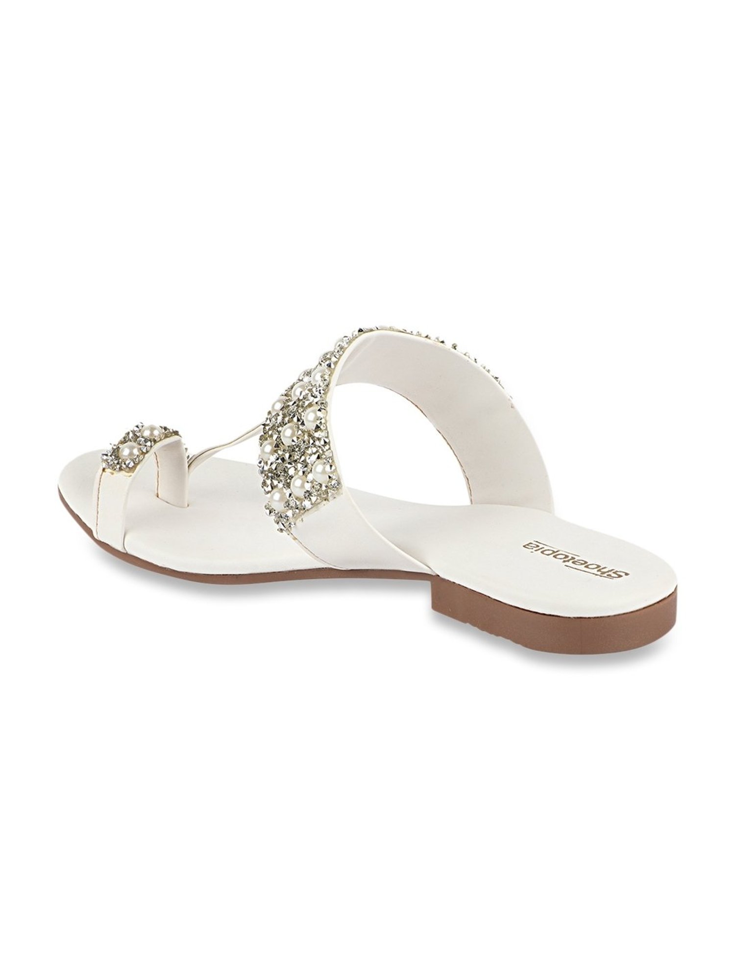 Shoetopia Women's White Toe Ring Sandals