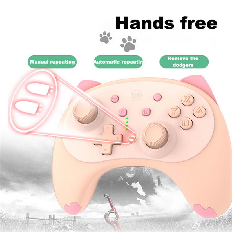 IINE Cat 4nd Wireless Controller For Nintendo Switch /Switch Lite Gamepad Joystick Voice Wake UP Headphone Plug