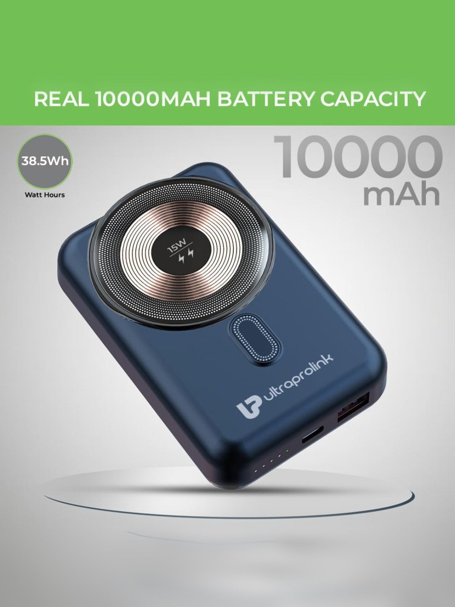 ULTRAPROLINK UM1114 10000 mAh Wireless Magnetic Mag-Safe Power Bank (Blue)