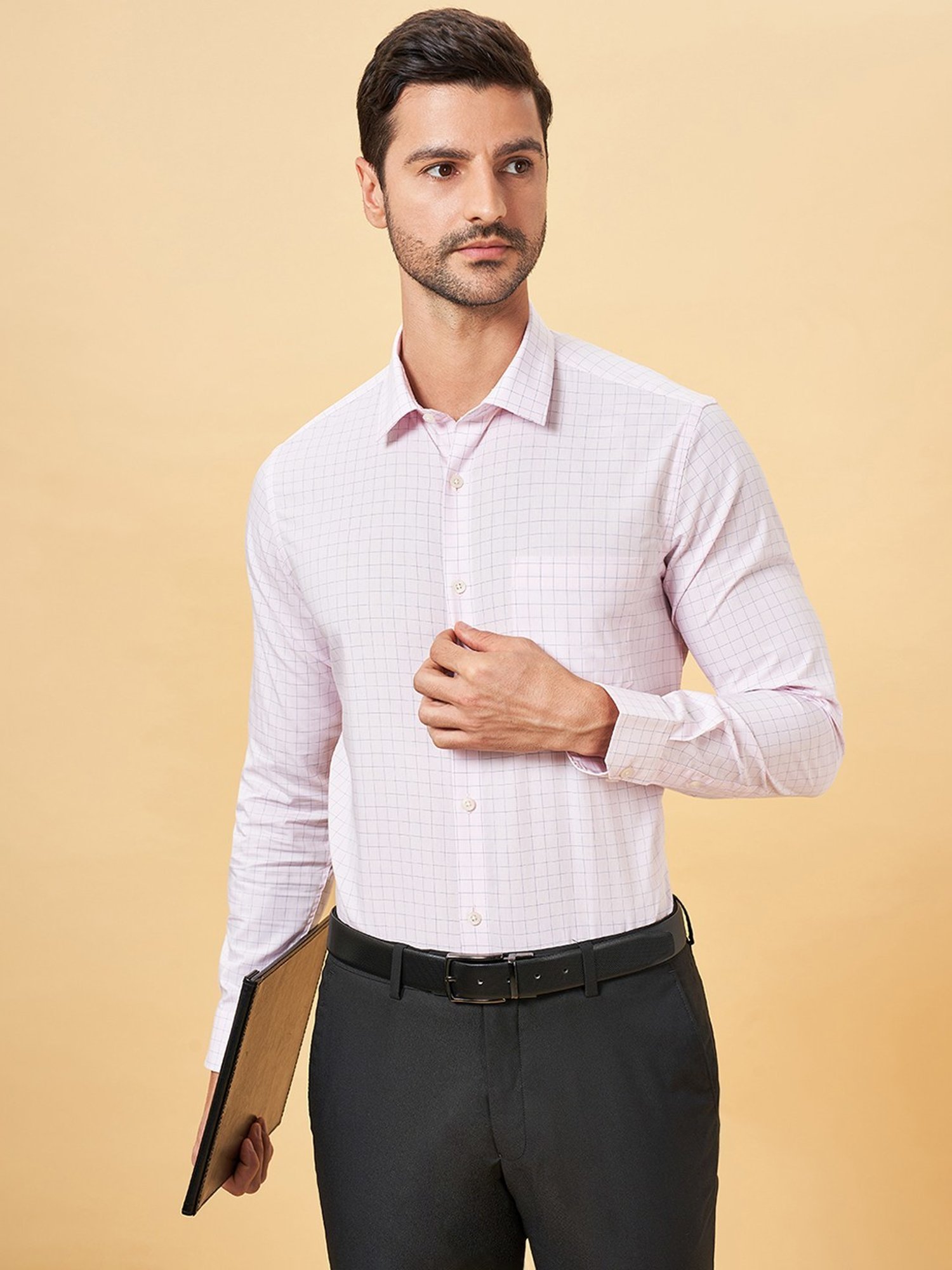 Peregrine by Pantaloons Blossom Cotton Slim Fit Checks Shirt