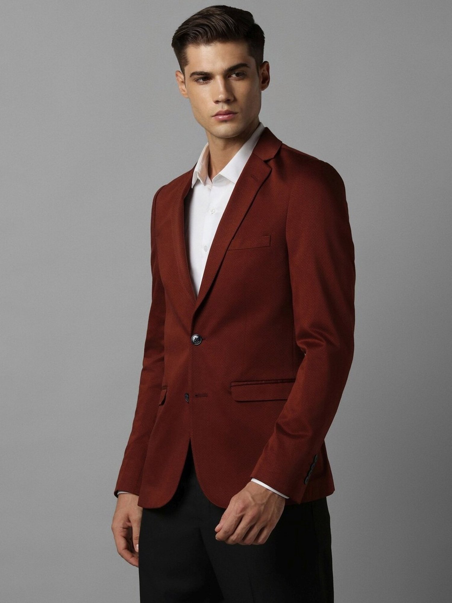 Louis Philippe Sport Maroon Slim Fit Blazer