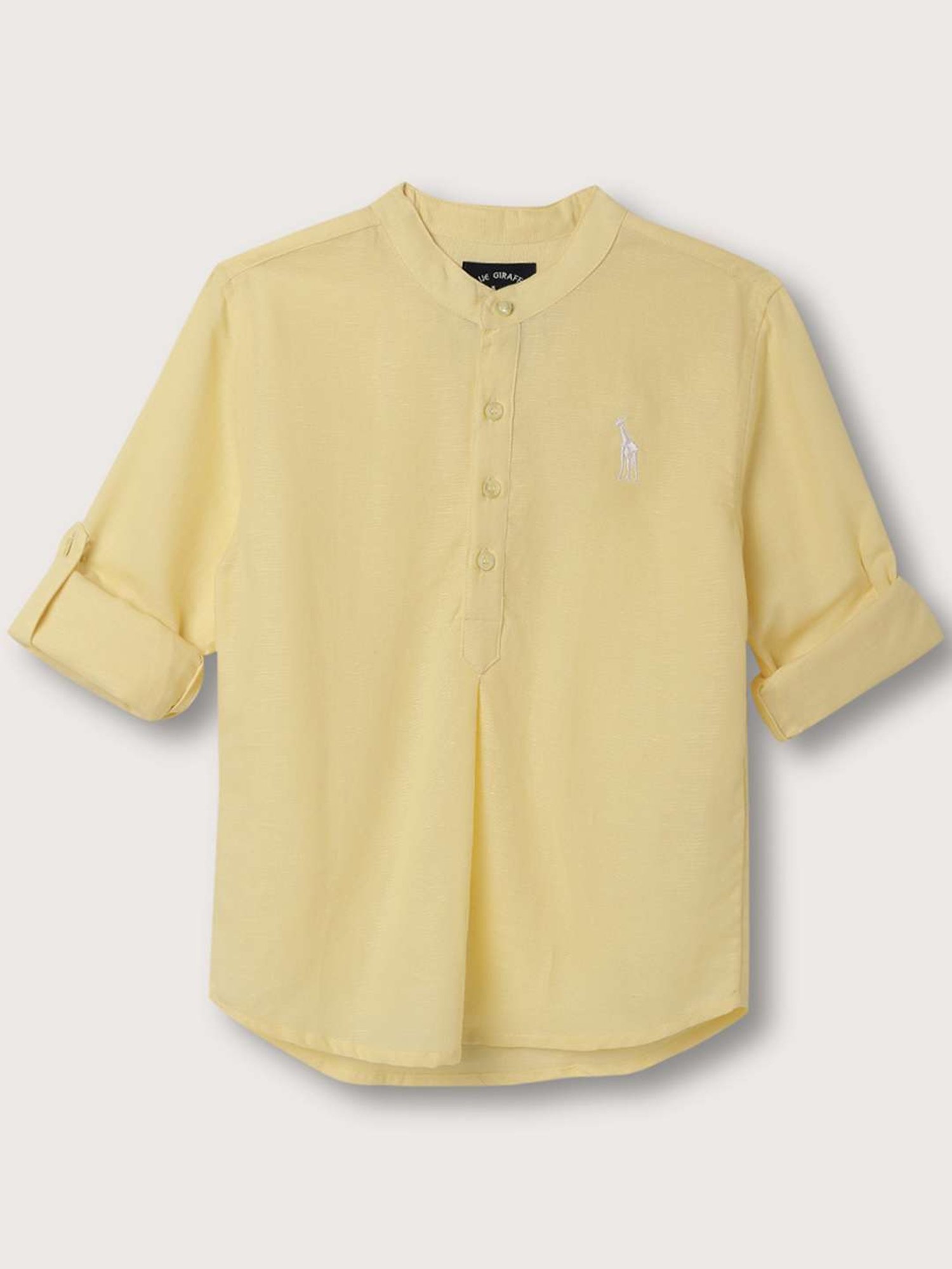 Blue Giraffe Kids Yellow Regular Fit Full Sleeves Shirt