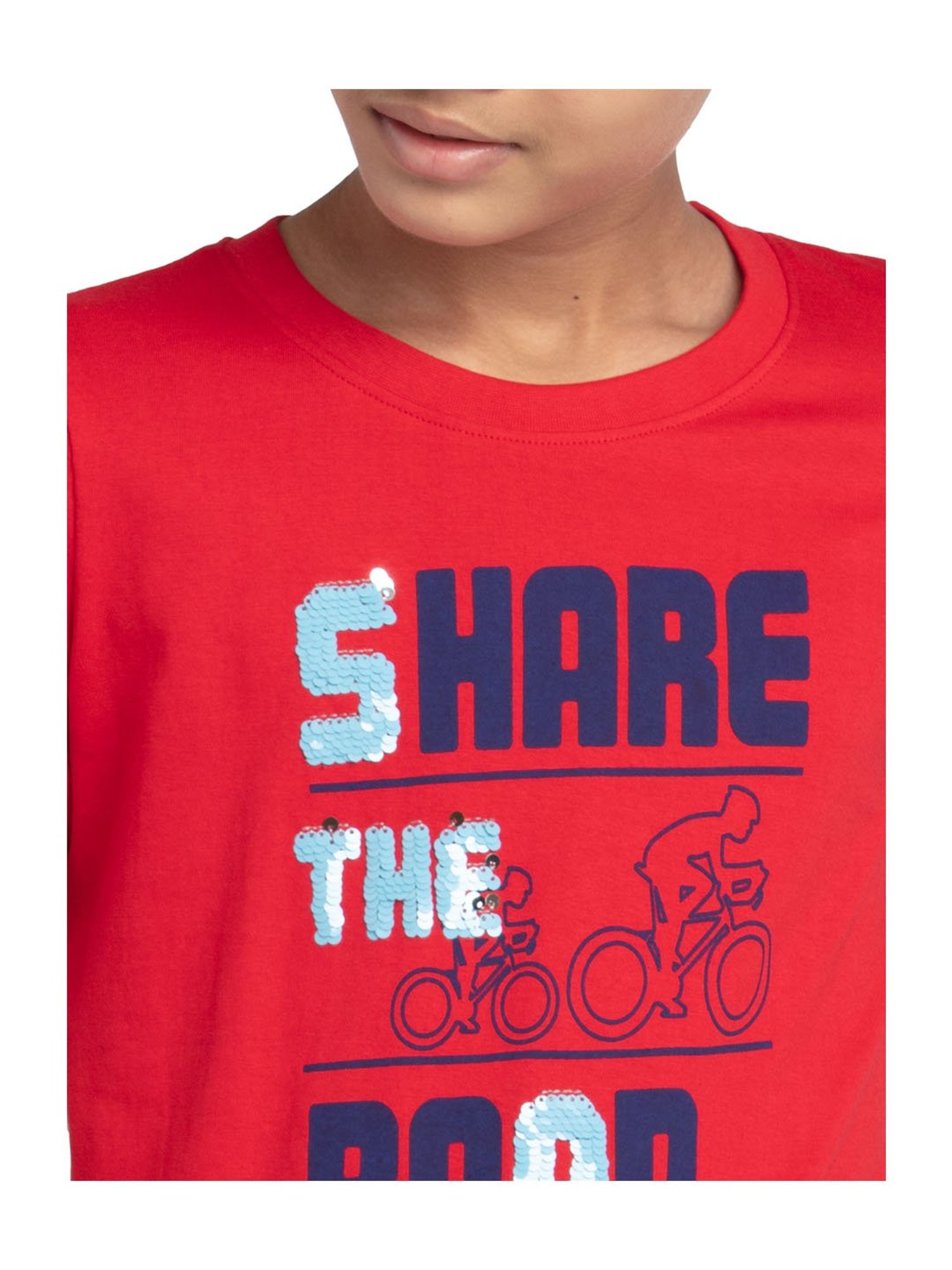 Under Fourteen Only Kids Red Printed T-Shirt