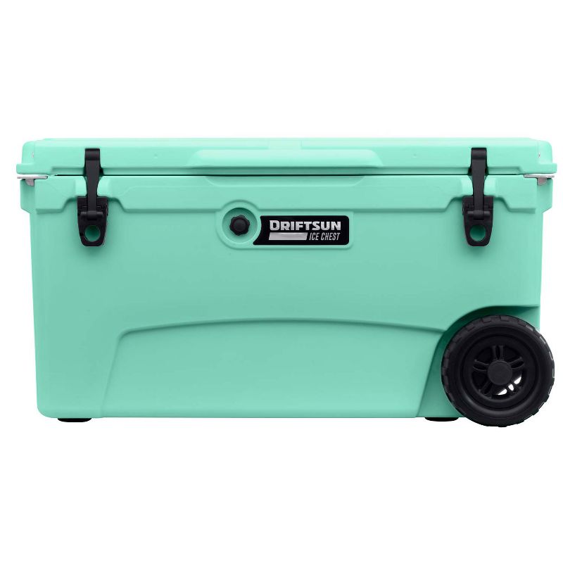Driftsun DS-ICE-70SF Heavy Duty 70 Quart Rotomolded Thermoplastic UV Resistant Portable Insulated Hardside Ice Chest Beverage Cooler, Sea Foam