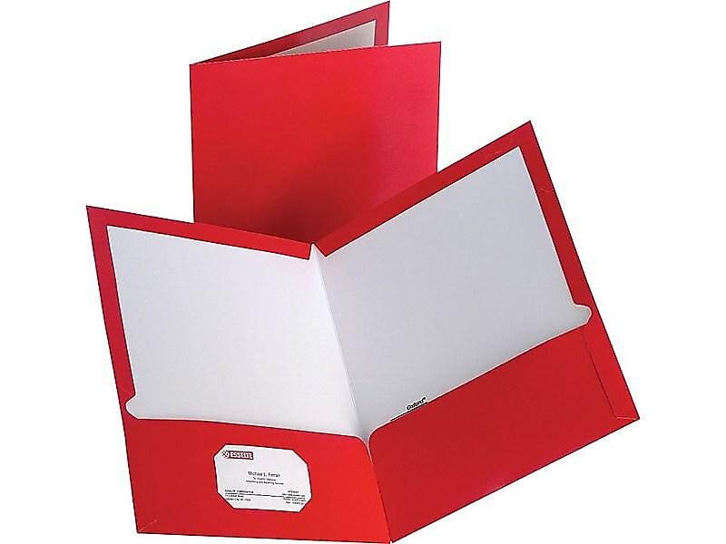 MyOfficeInnovations 2-Pocket Laminated Folders Red 10/Pack (13374-CC) 905481