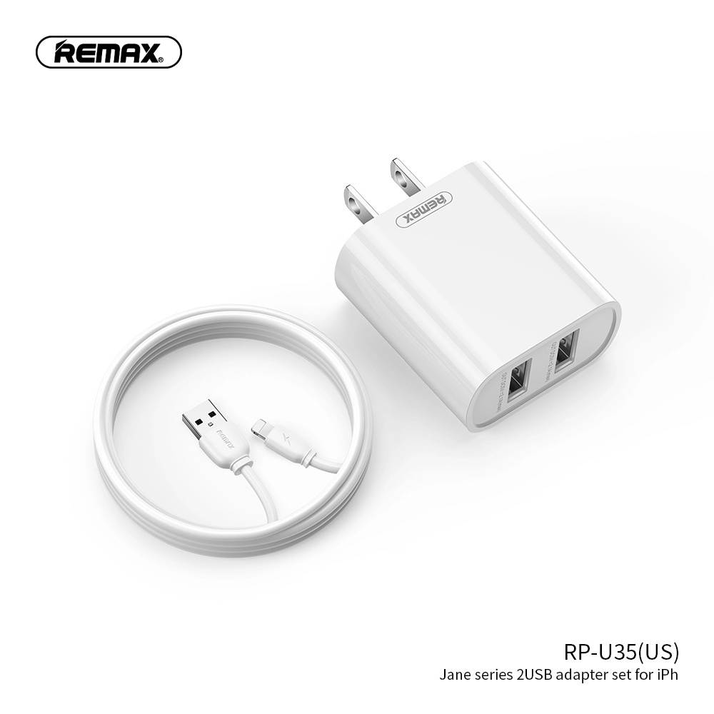 Remax RP-U35 Dual USB Charger Adapter Fast Charging For iPhone XS 12 11Pro Xiaomi Mi10 S20+