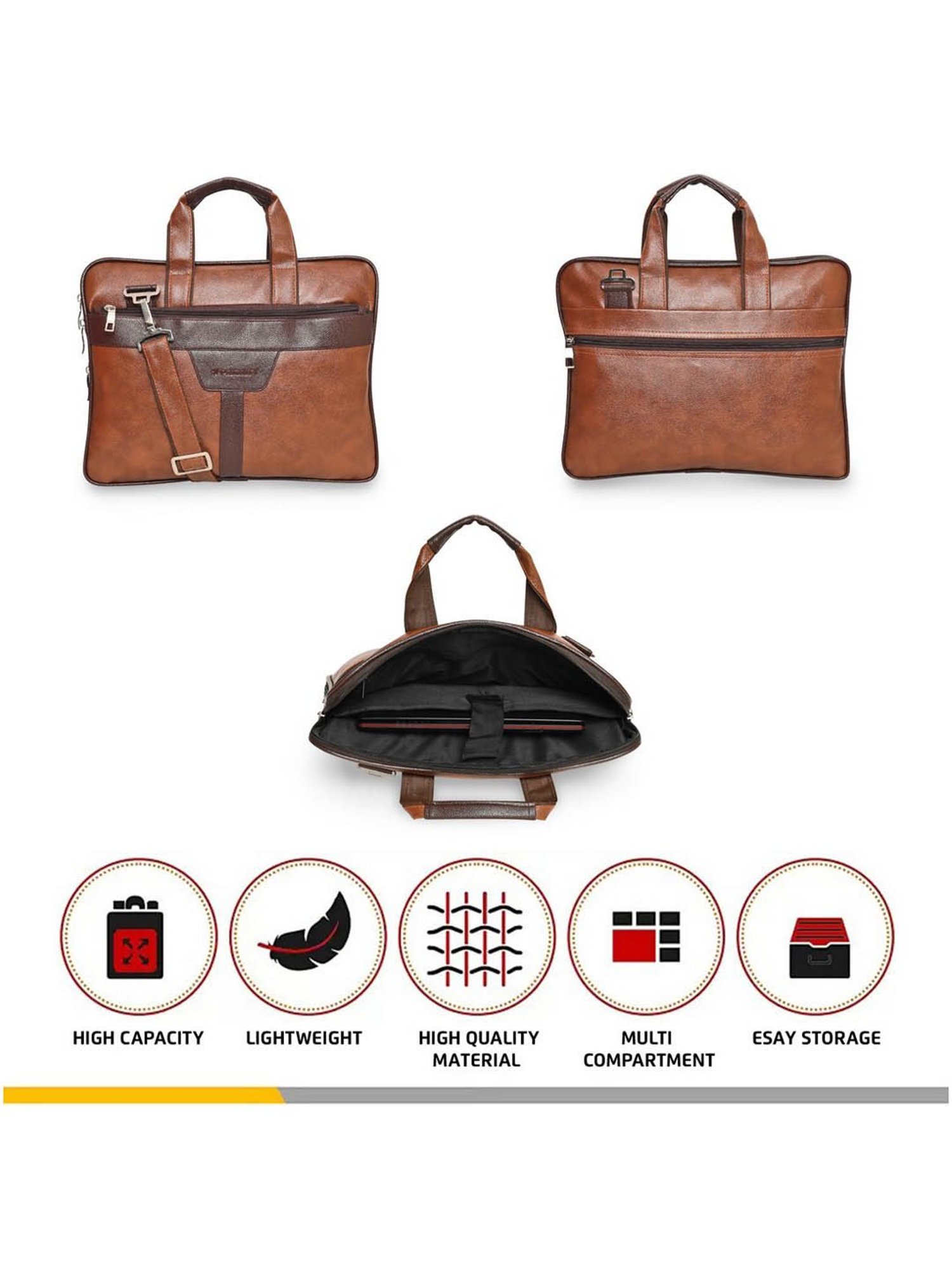 Priority Tan Synthetic Large Messenger Bag