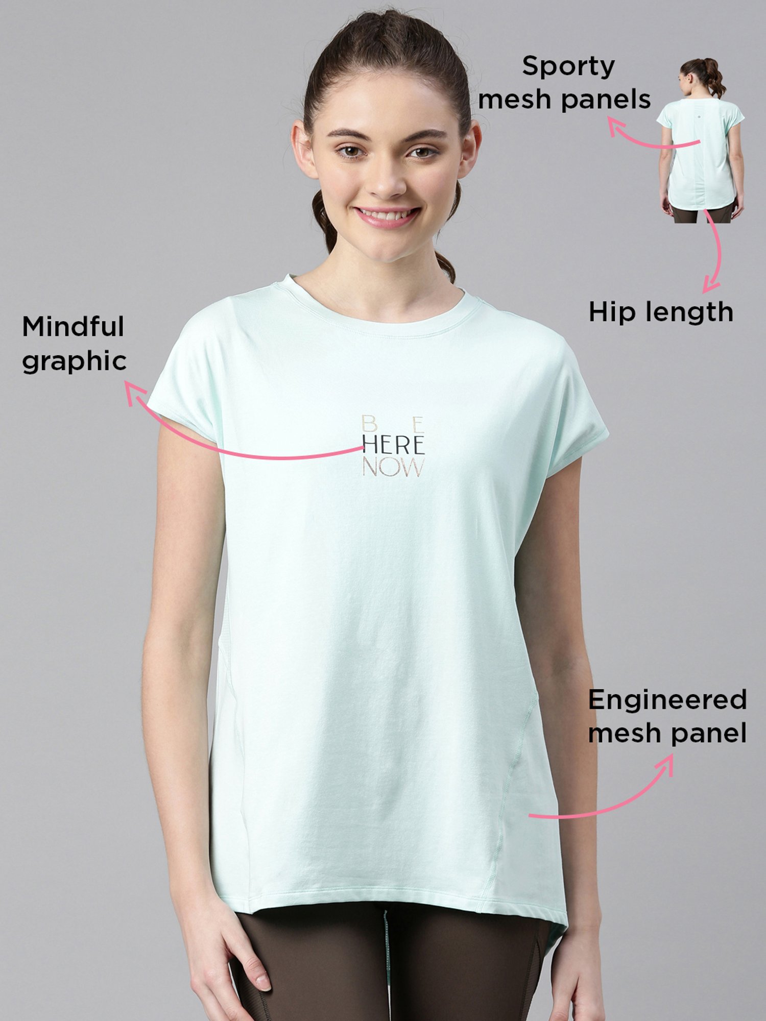 Enamor Blue Cotton Graphic Print Sports T-Shirt