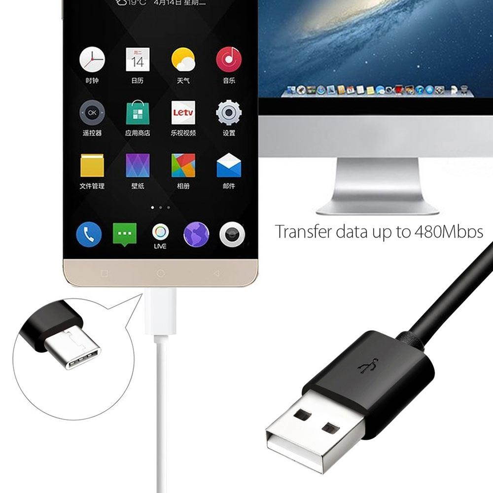 CMPLE USB Cable 2.0 USB-A to USB-C (USB Type C) Data Charge Cable, 6 Feet, Black