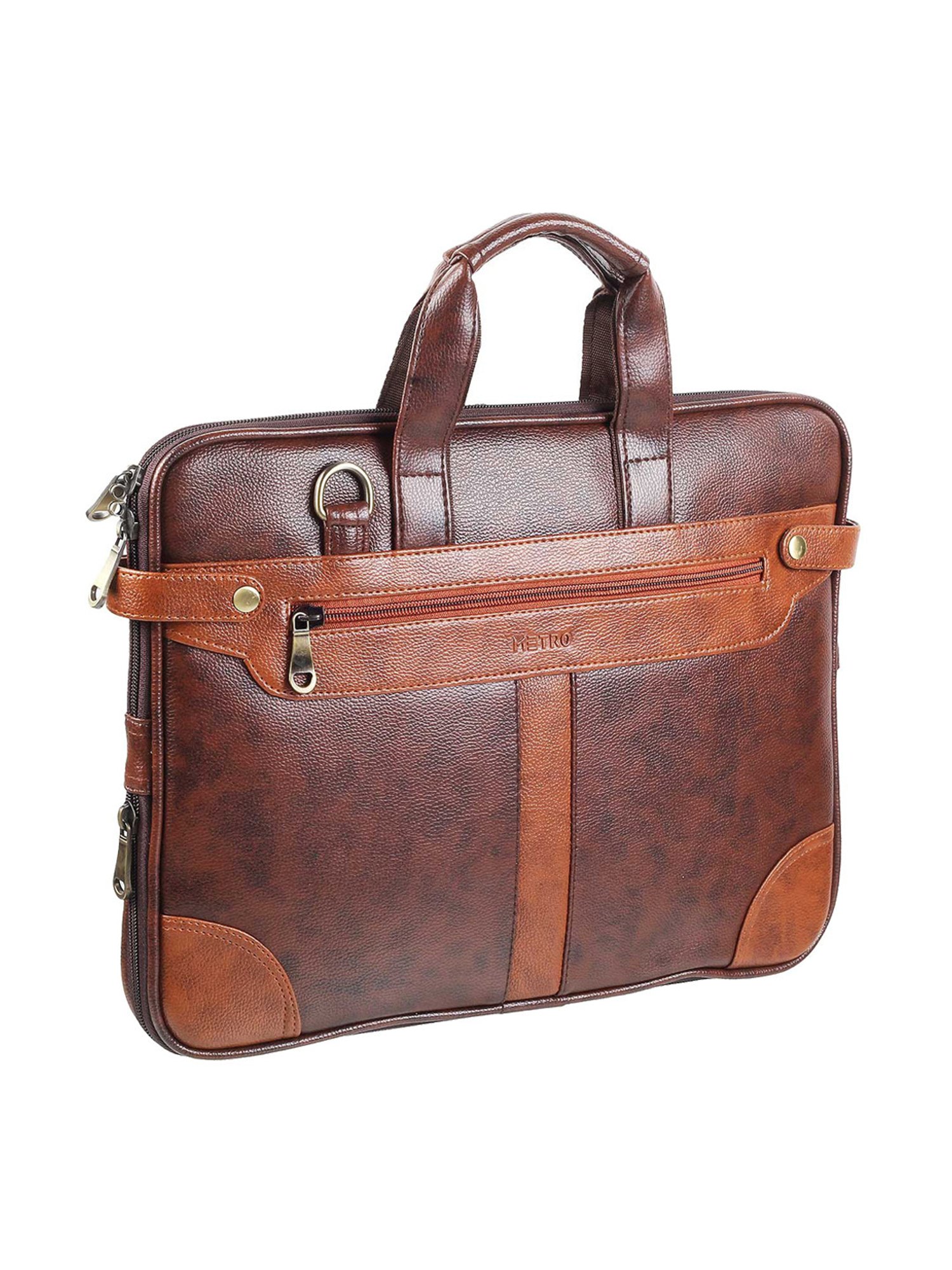 Metro Brown Medium Leather Laptop Bag
