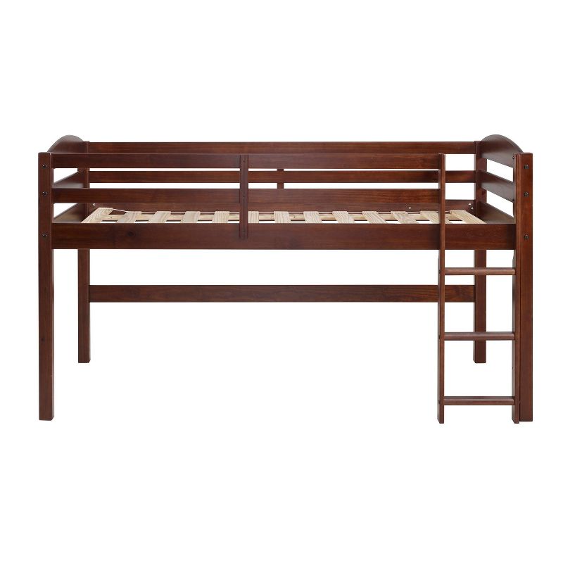 Twin Solid Wood Low Loft Bed Walnut - Saracina Home