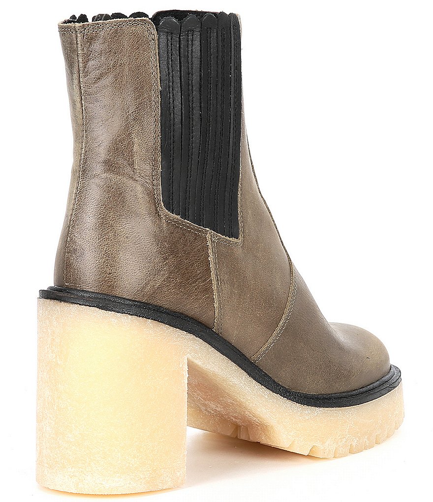 Free People James Leather Block Heel Chelsea Booties