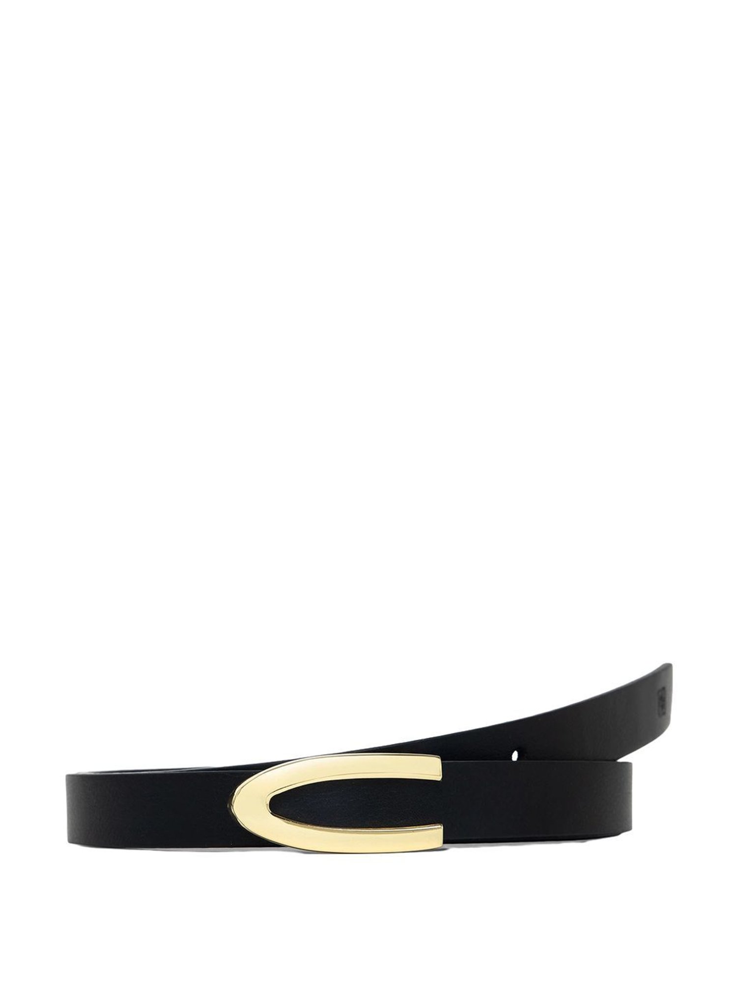 Carlton London Black Leather Waist Belt For Women
