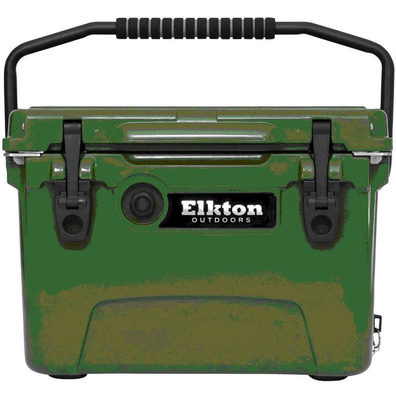 Elkton Outdoors ELK-ICE-20GRN Heavy Duty Rotomolded Portable 20 Quart Commercial Grade Insulated Hardside Ice Chest Beverage Cooler, Green