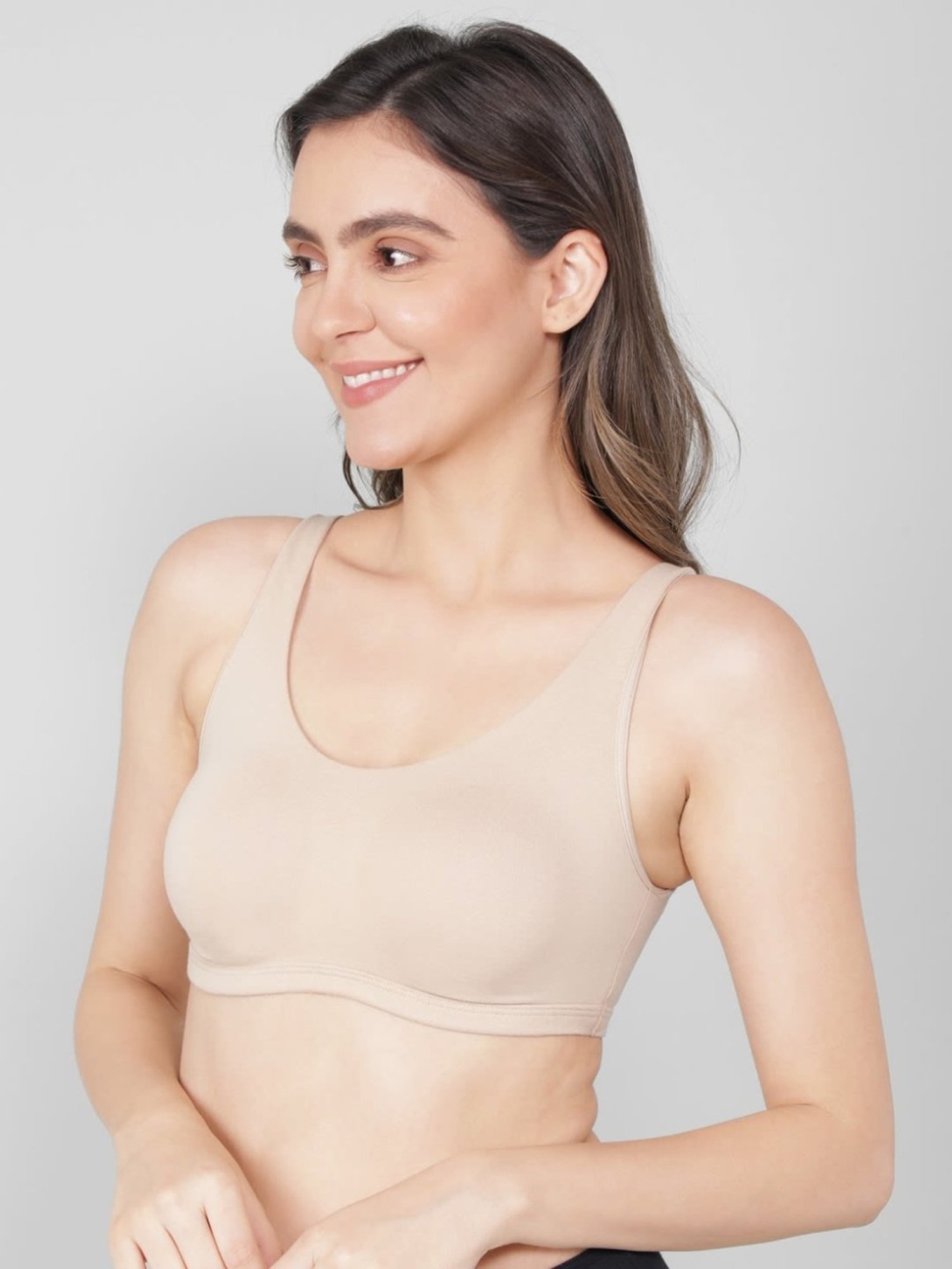 Jockey 1550 Women's Super Combed Cotton Elastane Slip On Crop Top With Stay Fresh Treatment