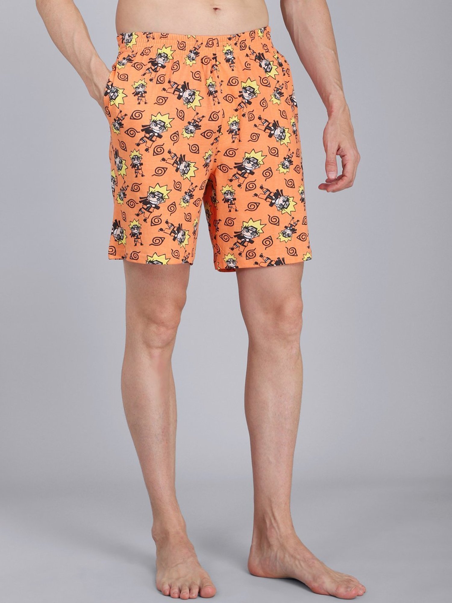 Free Authority Orange Cotton Regular Fit Naruto Printed Boxers
