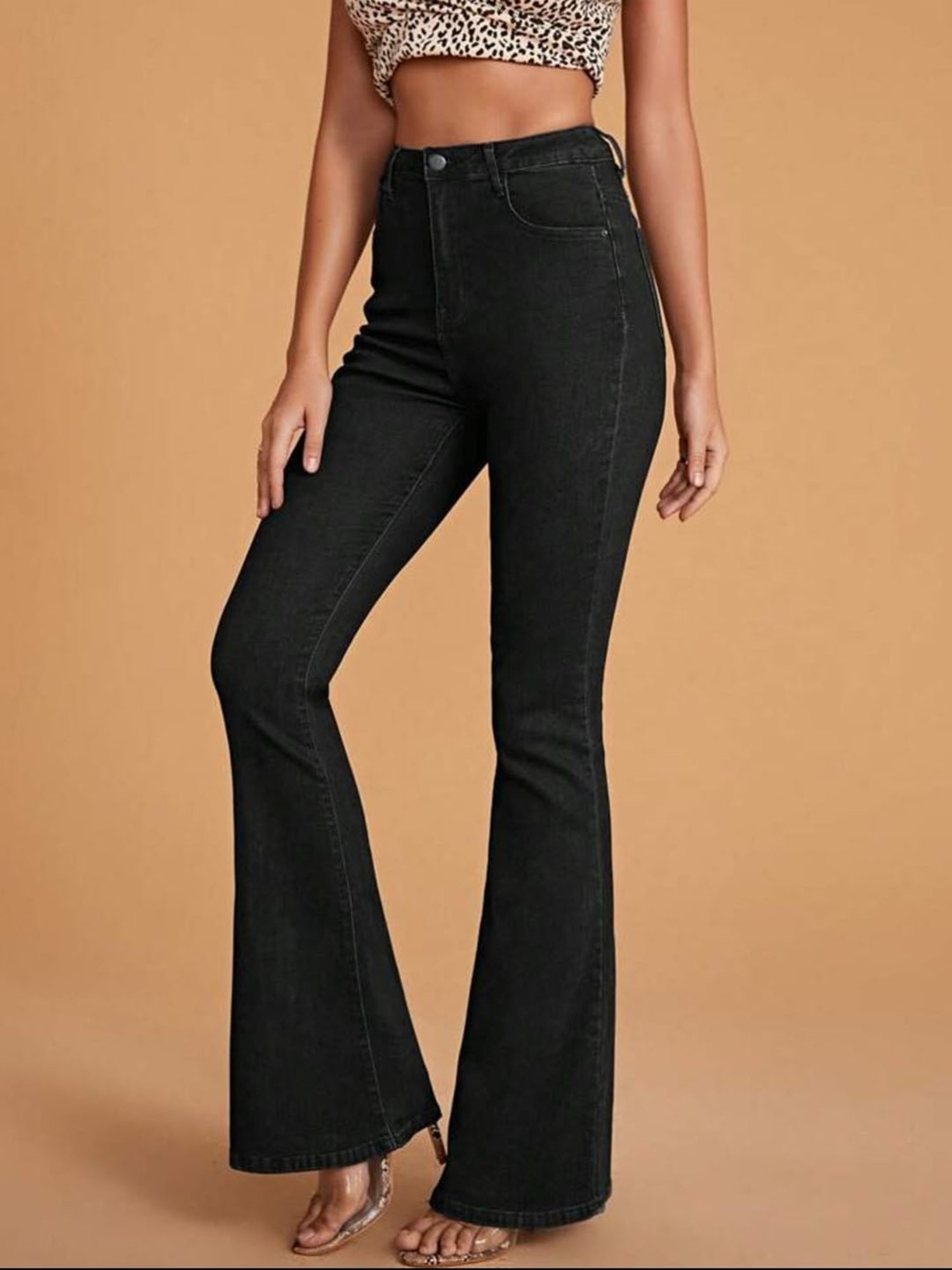 Broadstar Black Flared Fit High Rise Bootcut Jeans