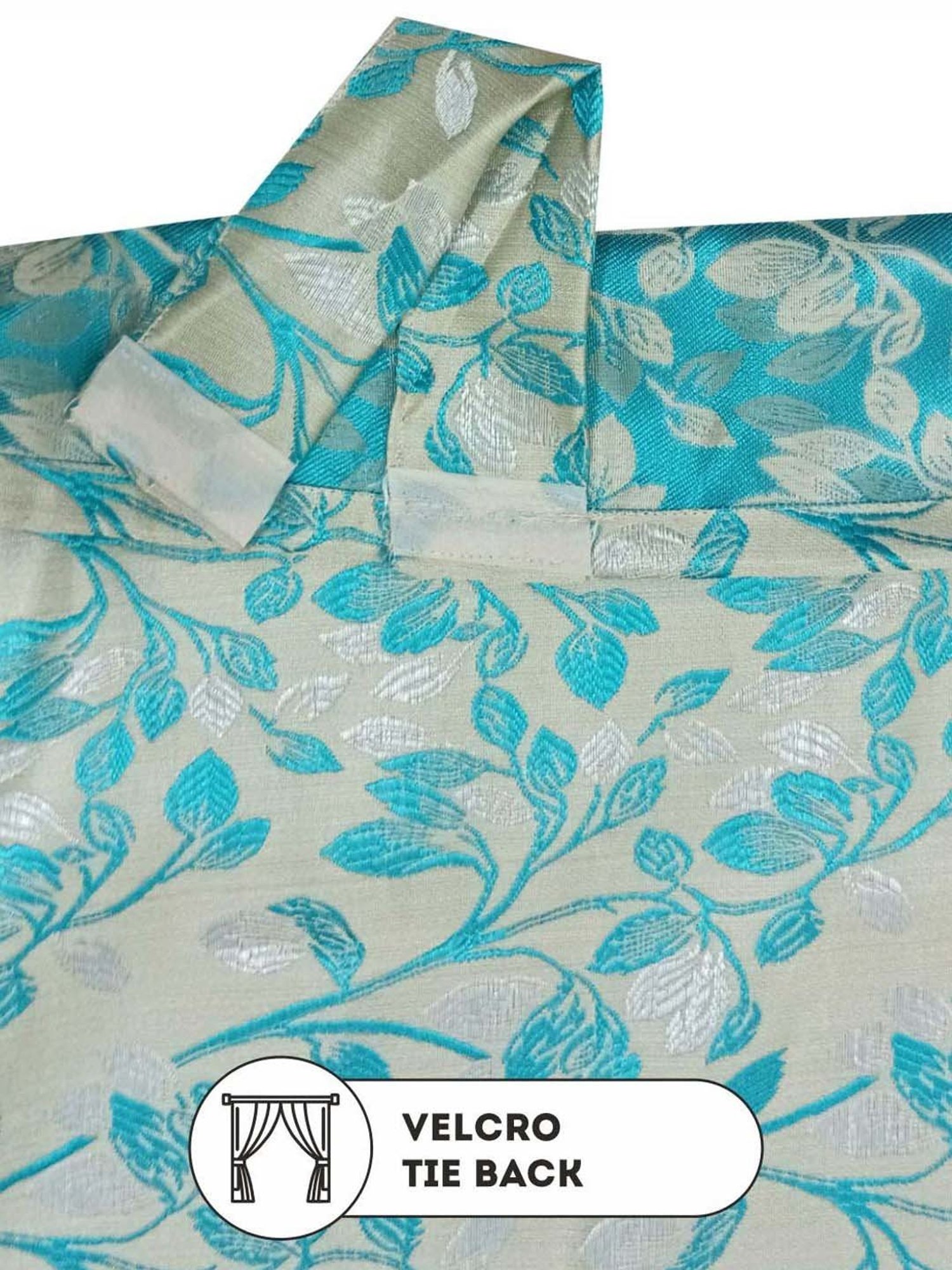 Bianca EL`PESSO Silver & Green Faux Silk 5 Ft. Window Curtain