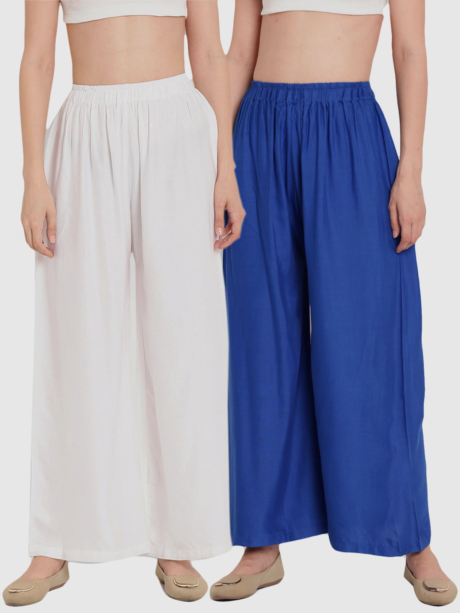 Saffron Threads Black Elasticated Palazzos