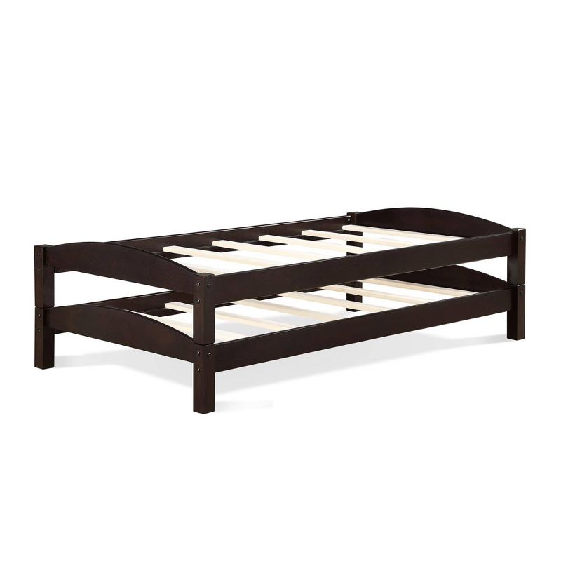 Set of 2 Twin Maddox Stackable Beds Frame Espresso - Dorel Living