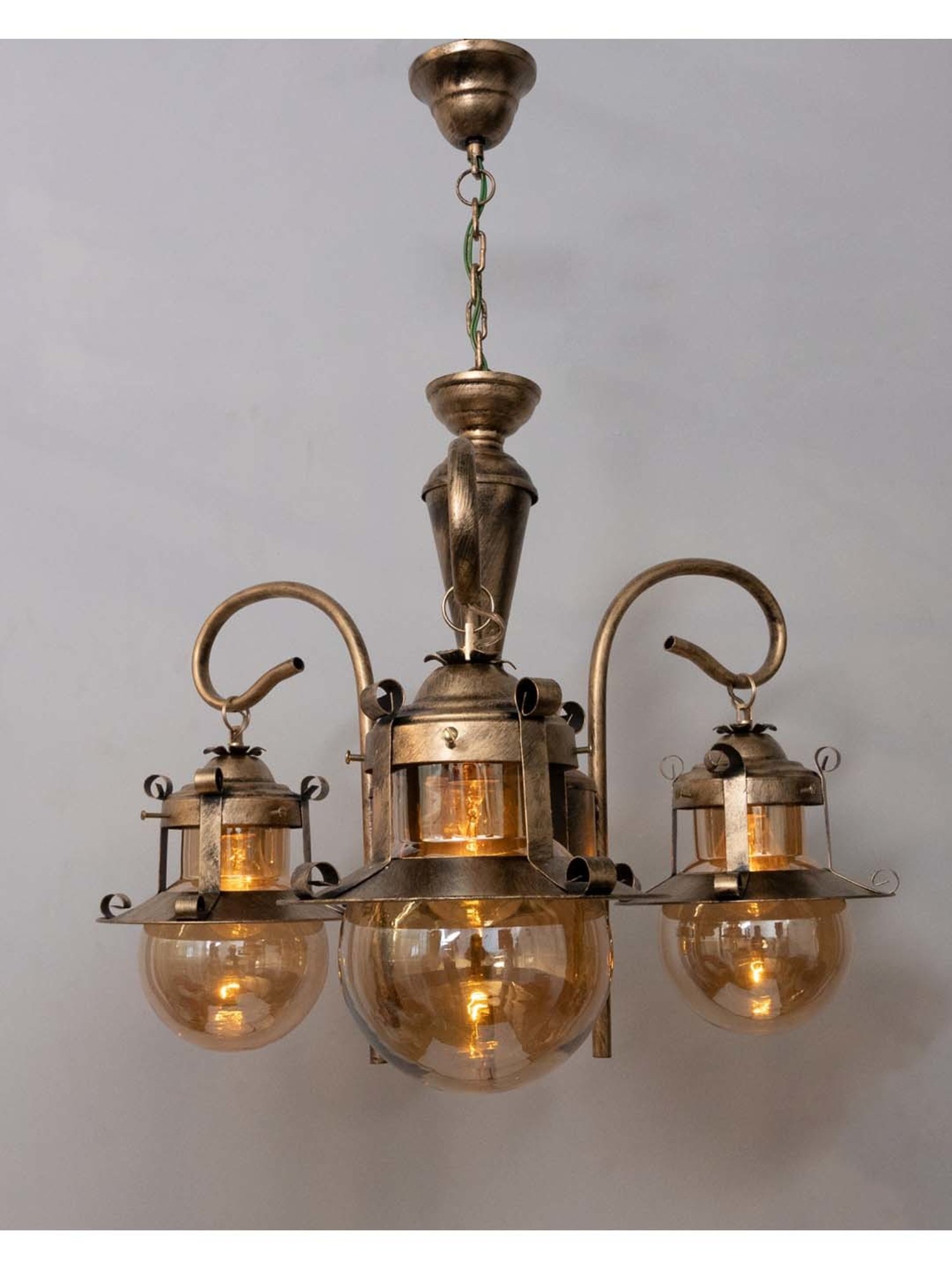 Homesake Vintage Edison Golden Metal 3-In-1 Rubbed Oil Antique Chandelier(Bulb not included)