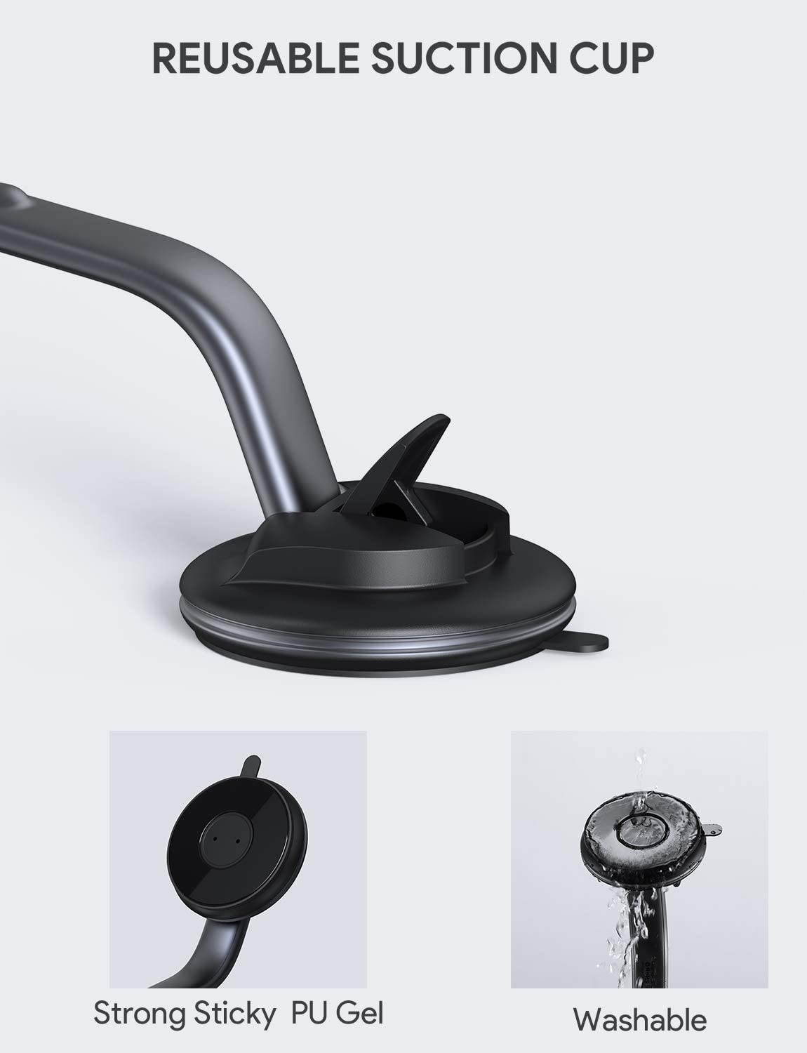 Car Phone Mount 360 Degree Rotation Dashboard Magnetic Cell Phone Holder for Car Compatible with iPhone 12 / 11 Pro Max / 11 / XS Max / XS / 8 / 7 and More