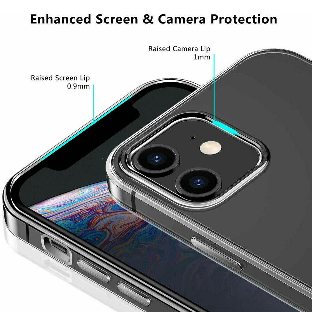 For iPhone 12/Pro/Max/Mini 5G Clear Slim Case Cover Camera Lens Screen Protector