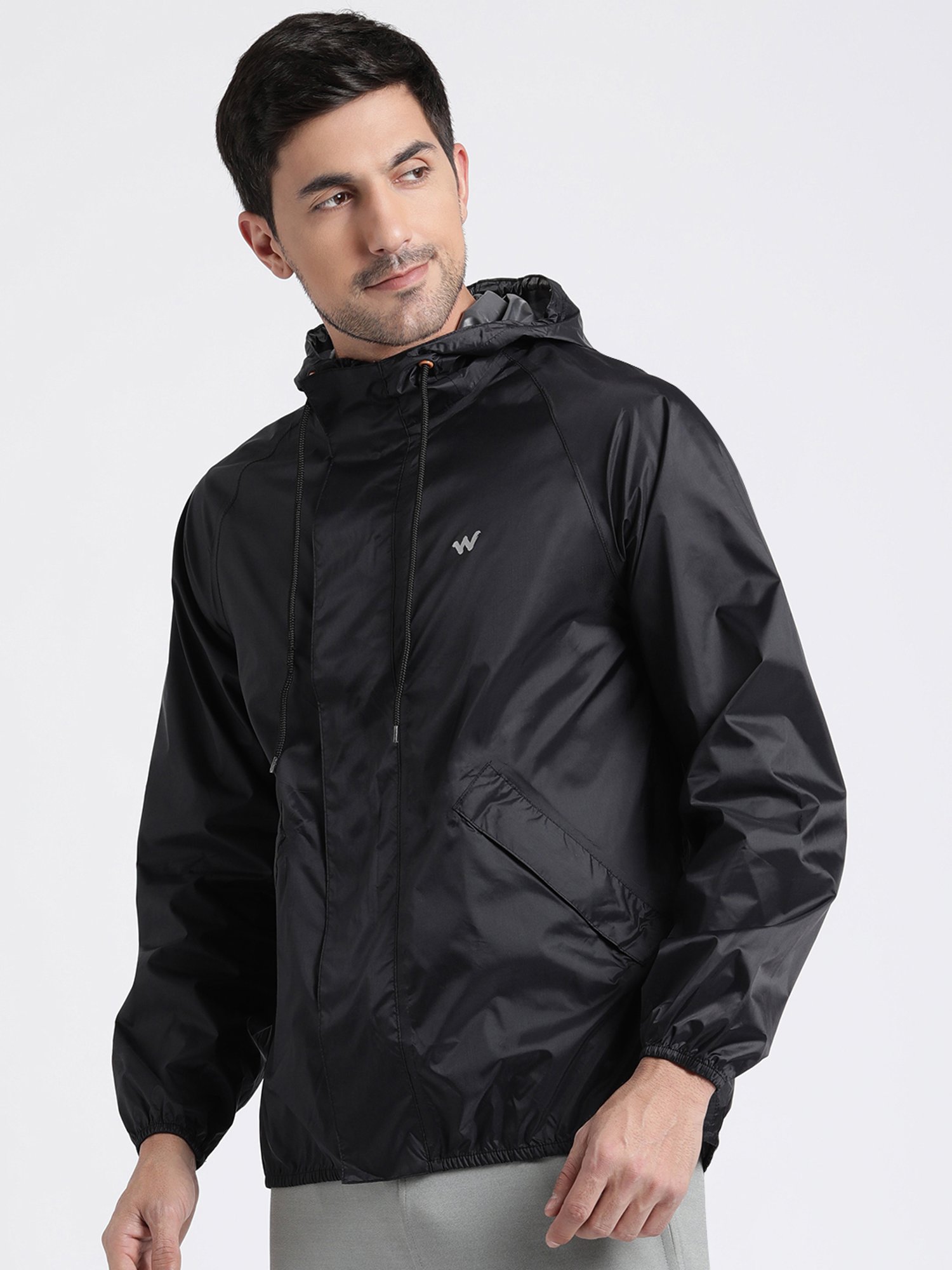 Wildcraft Black Hooded Rain Jacket