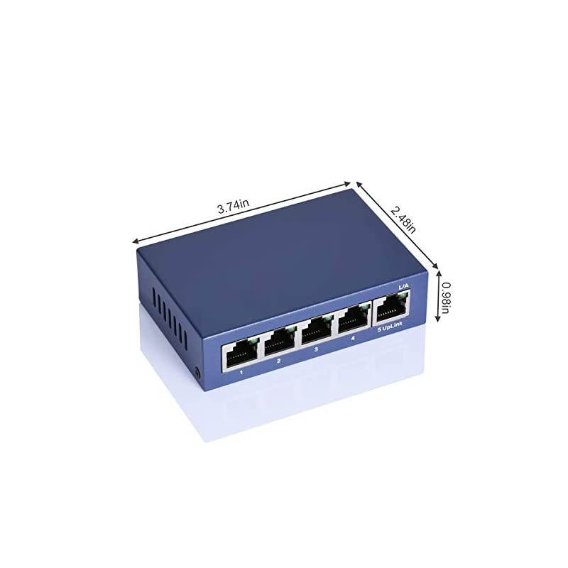 5-Port PoE Switch 10/100Mbps IEEE 802.3af Compliant, Ethernet Network Switch, Plug-and-Play, for Traffic Optimization