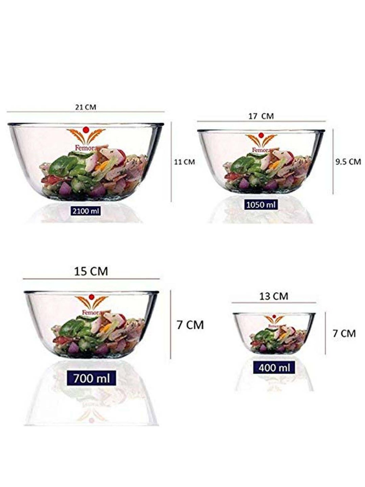 HAZEL Silver Stainless Steel Mixing Bowl - Set of 3 (2.1L)