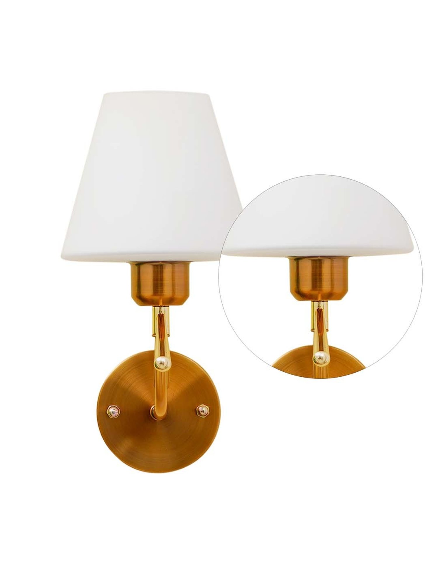 Kapoor E Illuminations 'Eniola' White & Golden Metal Wall Light - Set of 1