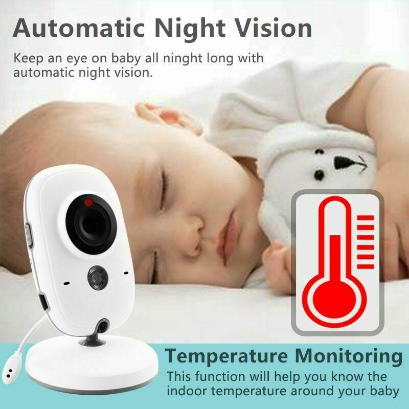 3.2? LCD Baby Monitor Wireless Digital Video Night Vision Temperature Sensor