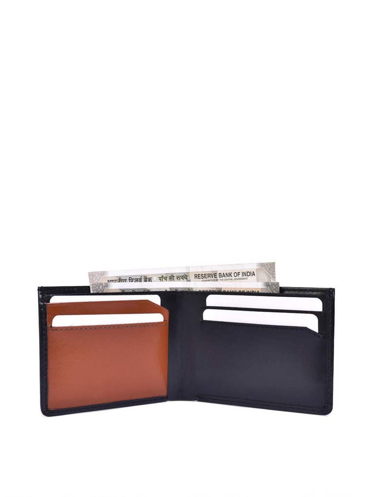 BELWABA Black Casual Leather Bi-Fold Wallet for Men