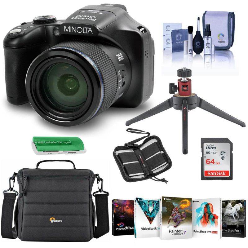 Minolta MN67Z 20MP FHD WiFi Camera Black, With Premium Bundle #MN67Z-BK B